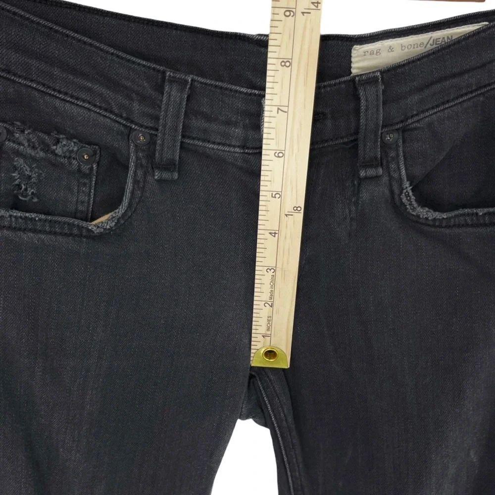 Rag & Bone‎ Black Soft Rock Distressed Skinny Jeans Size 25